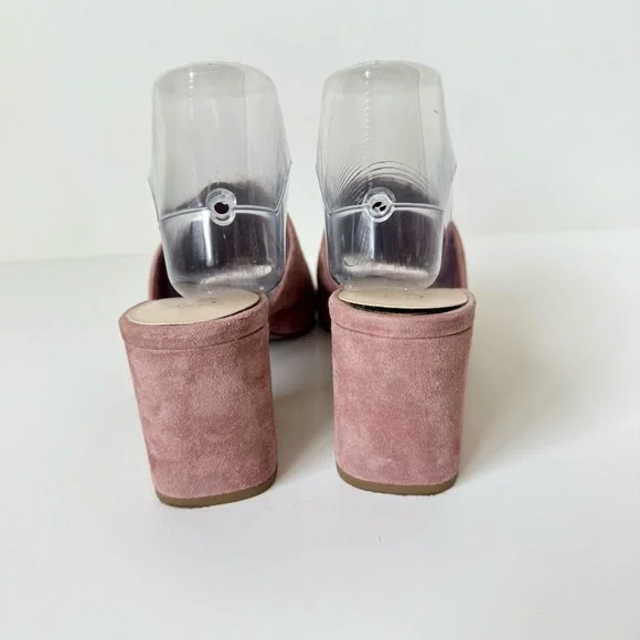 SEYCHELLES Dusty Rose Suede Leather Block Heel Mules—SZ. 7.5 - Picture 6 of 17